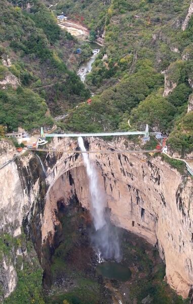 File:TianjishanWaterfallHighDroneCanyon.jpg